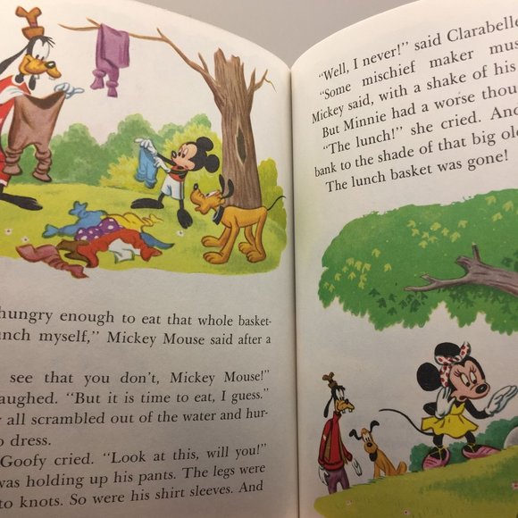 Vintage Little Golden Book Lot 2 Disney Mickey Mouse's Picnic and the Beanstalk - Picture 10 of 13